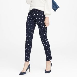 Banana Republic Sloan Navy & White Polka Dot Slim Pants